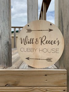 Wooden Cubby Sign
