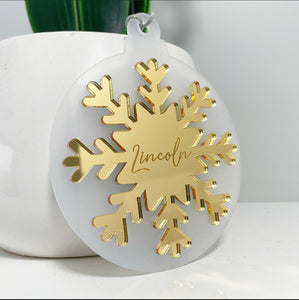 Personalised Snowflake Acrylic Bauble
