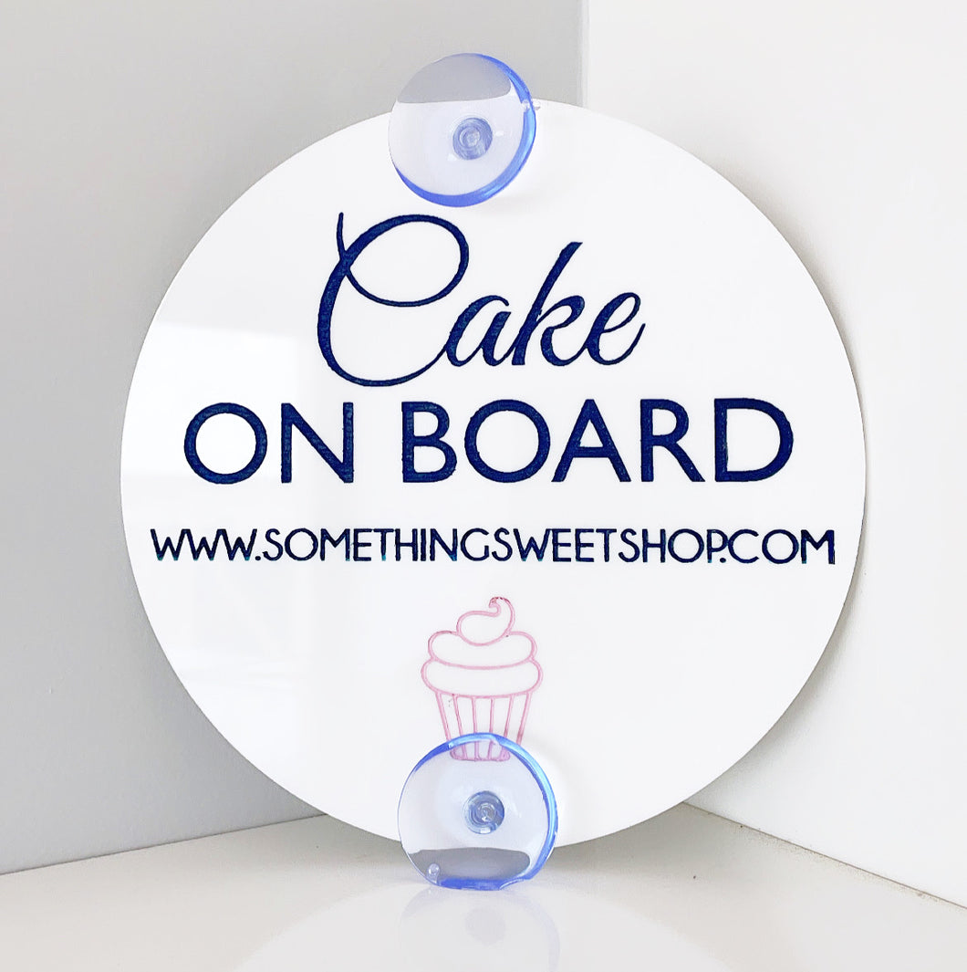 Cake on Board Car Sign